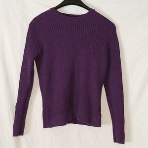 Jeanne Pierre purple cable knit sweater
